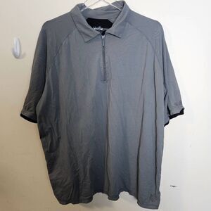 UV Skinz Mens UPF 50+ Gray 1/4 Zip Collared Sun Swim Sport Shirt Polo Size 2XL